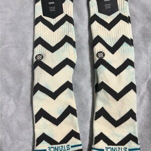 Stance Black and White Casual Crew Socks